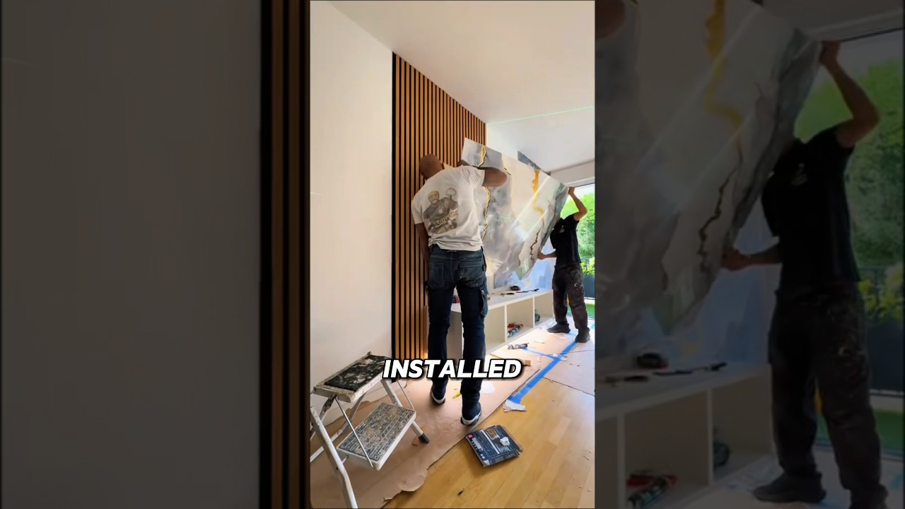 HE BUILT THE COOLEST TV WALL IN 8 HOURS 🔥 (@oktravaux.idf)