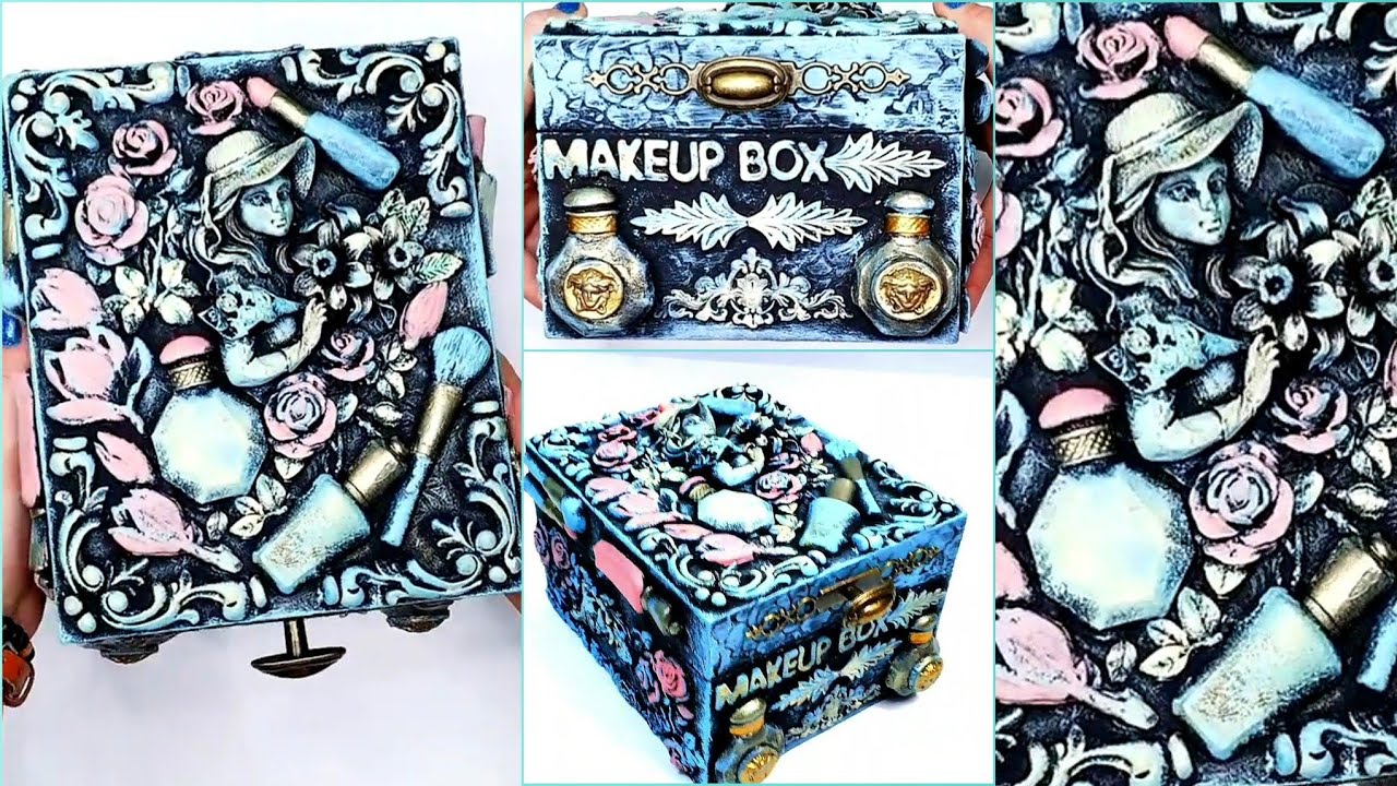 DIY makeup box|Как сделать большой и вместительный короб для хранения косметических принадлежностей?