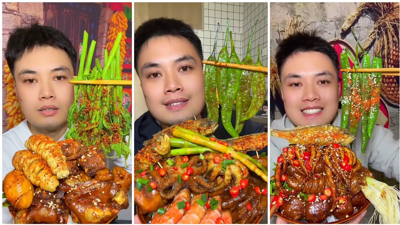 Yummy #241Eat Meat 😋🔥, chicken 🍗 🍗, Shrimp 🦐🦐.. #mukbang  #eatingshow #yummyfood 
