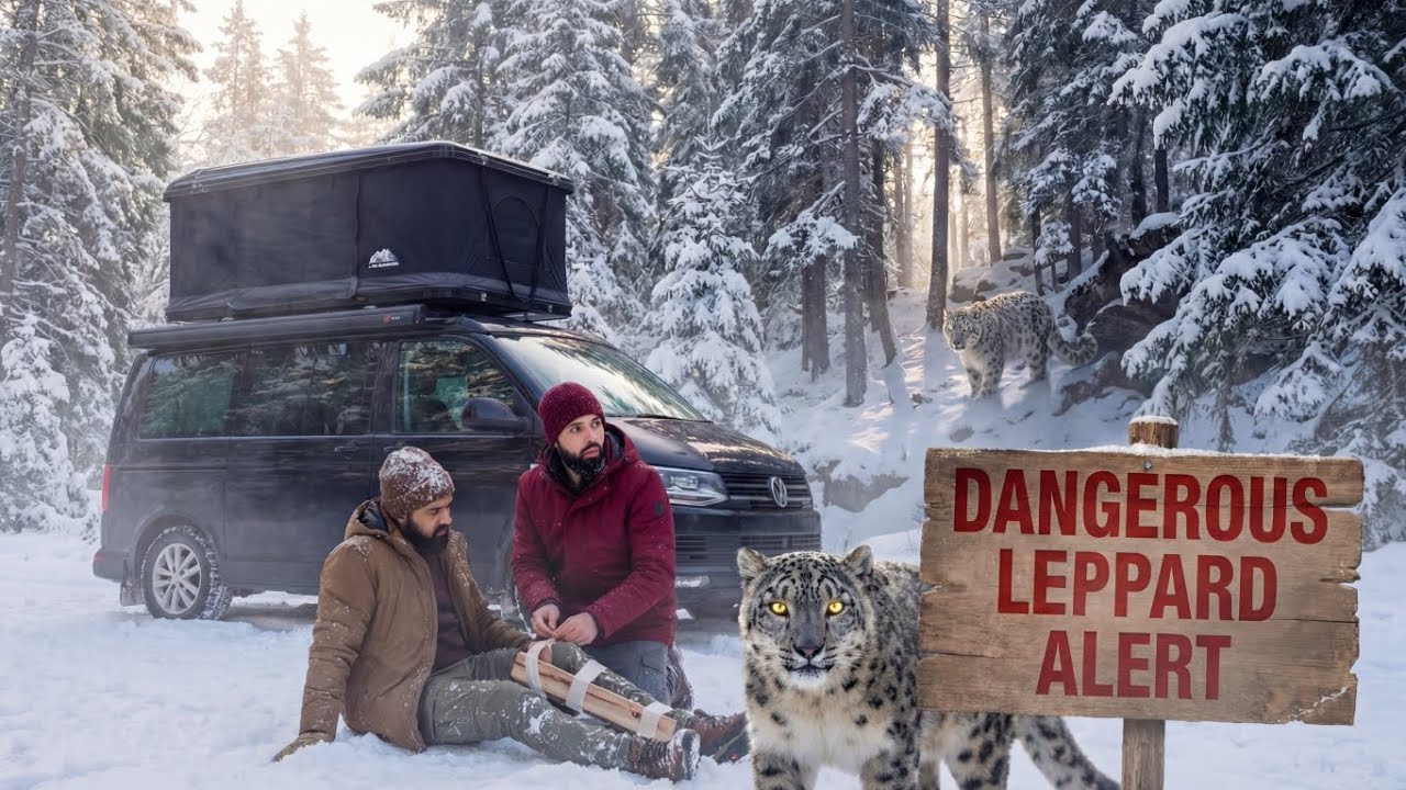 Dangerous Snow Leopard Attack! Wild Camping Gone WrongWild Animal Alert Area Leopard Injury Survival