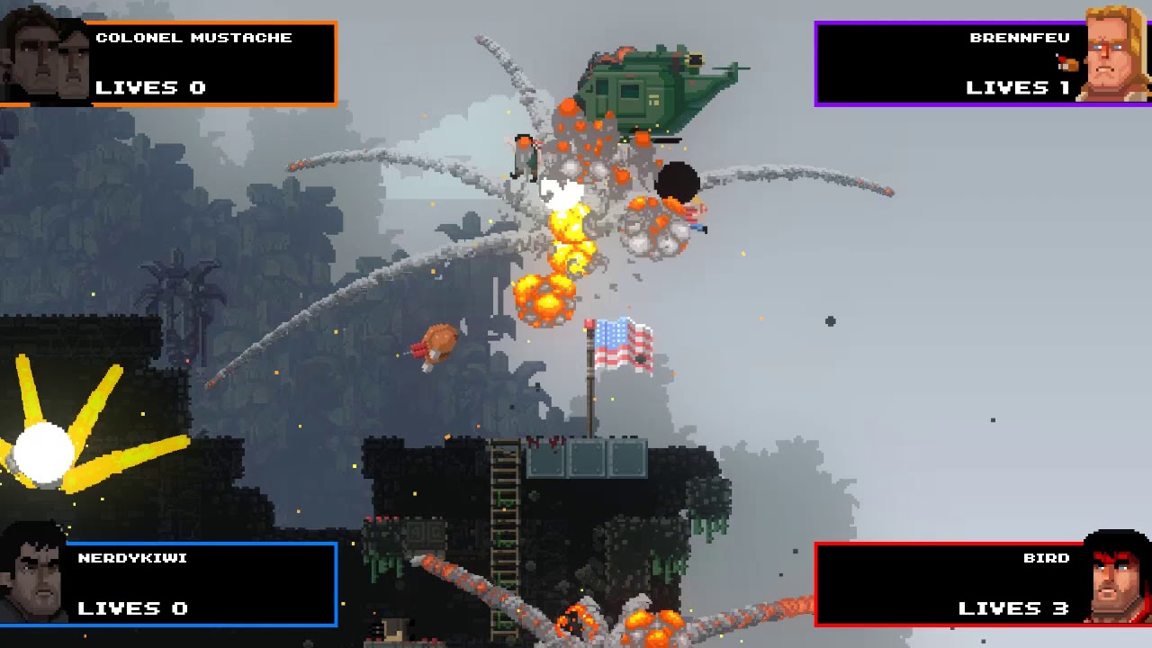 Playing Broforce with 4 Players