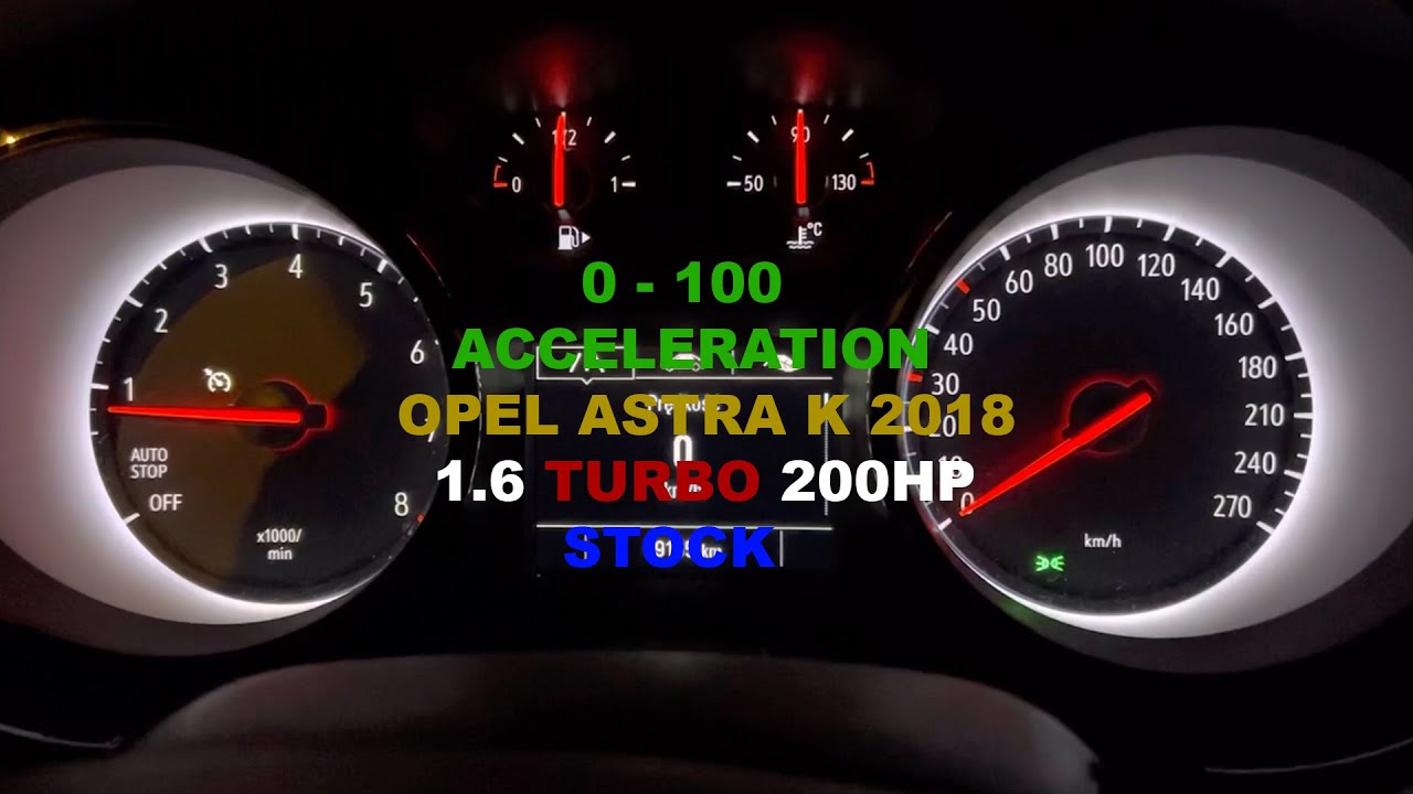 Opel Astra K 2018 1.6 200HP Acceleration 0-100, Przyspieszenie