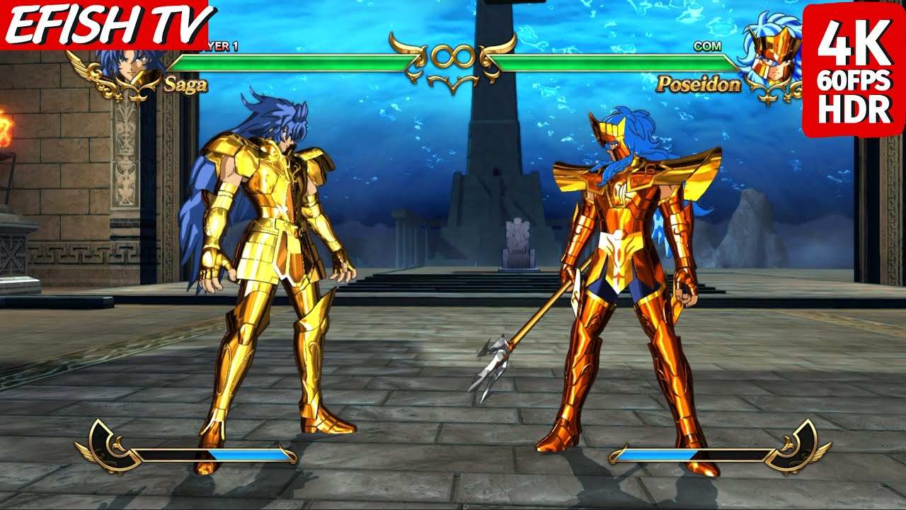 Gemini Saga vs Poseidon (Hardest AI) - Saint Seiya: Soldiers' Soul