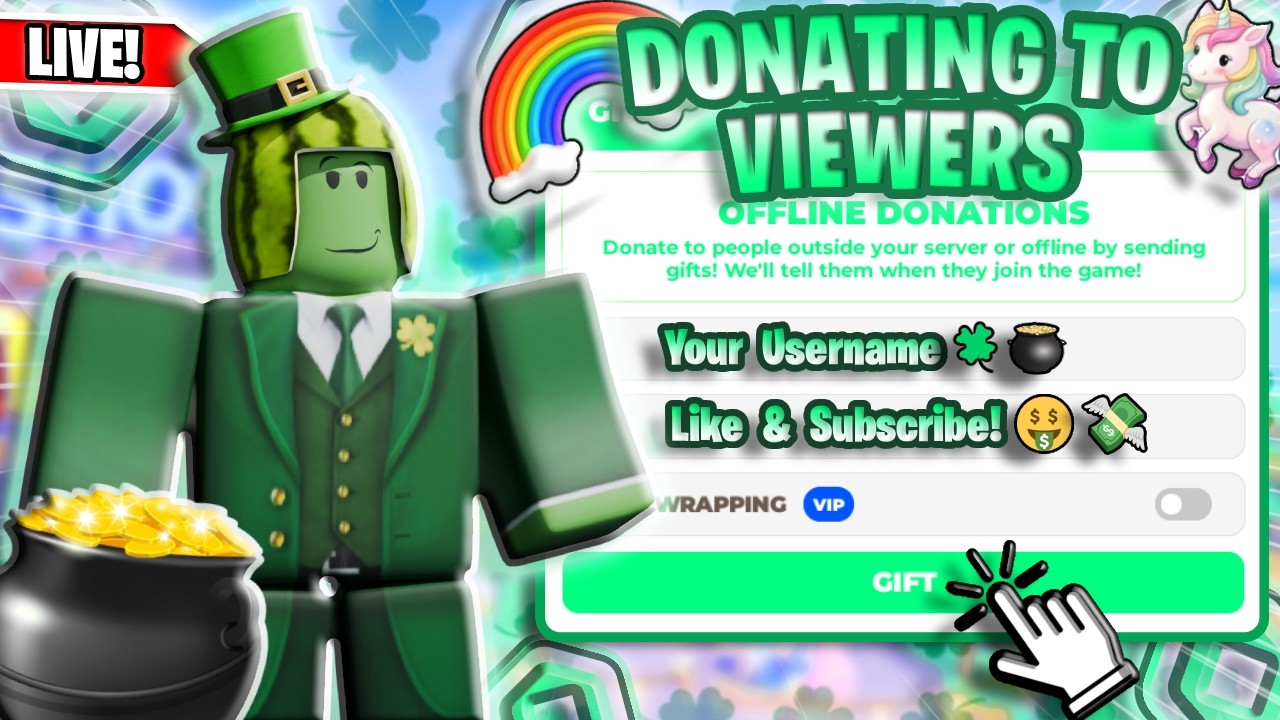 🔴LIVE🔴 Happy St. Patrick's Day!!! 🍀 Donating To Viewers on Pls Donate!!! 💰🌈 (TTS ON)