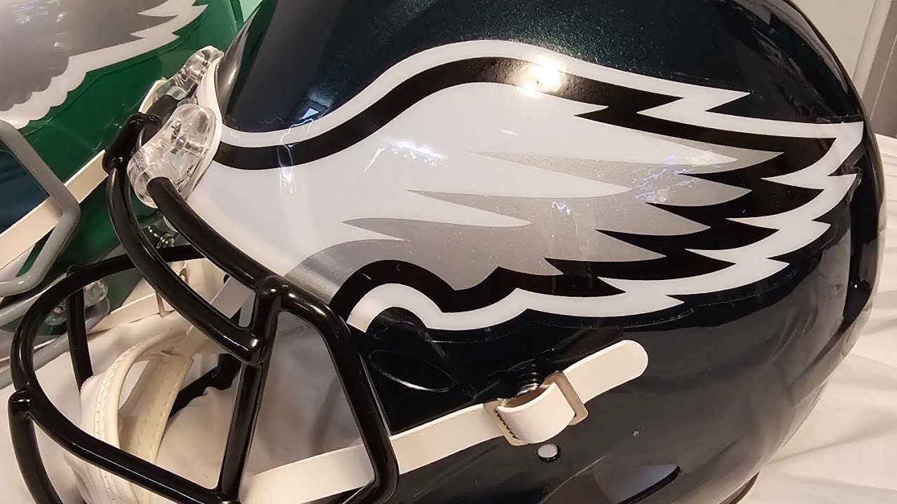 comparison of eagles replica vs authentic helmets. and all 3 color ways
