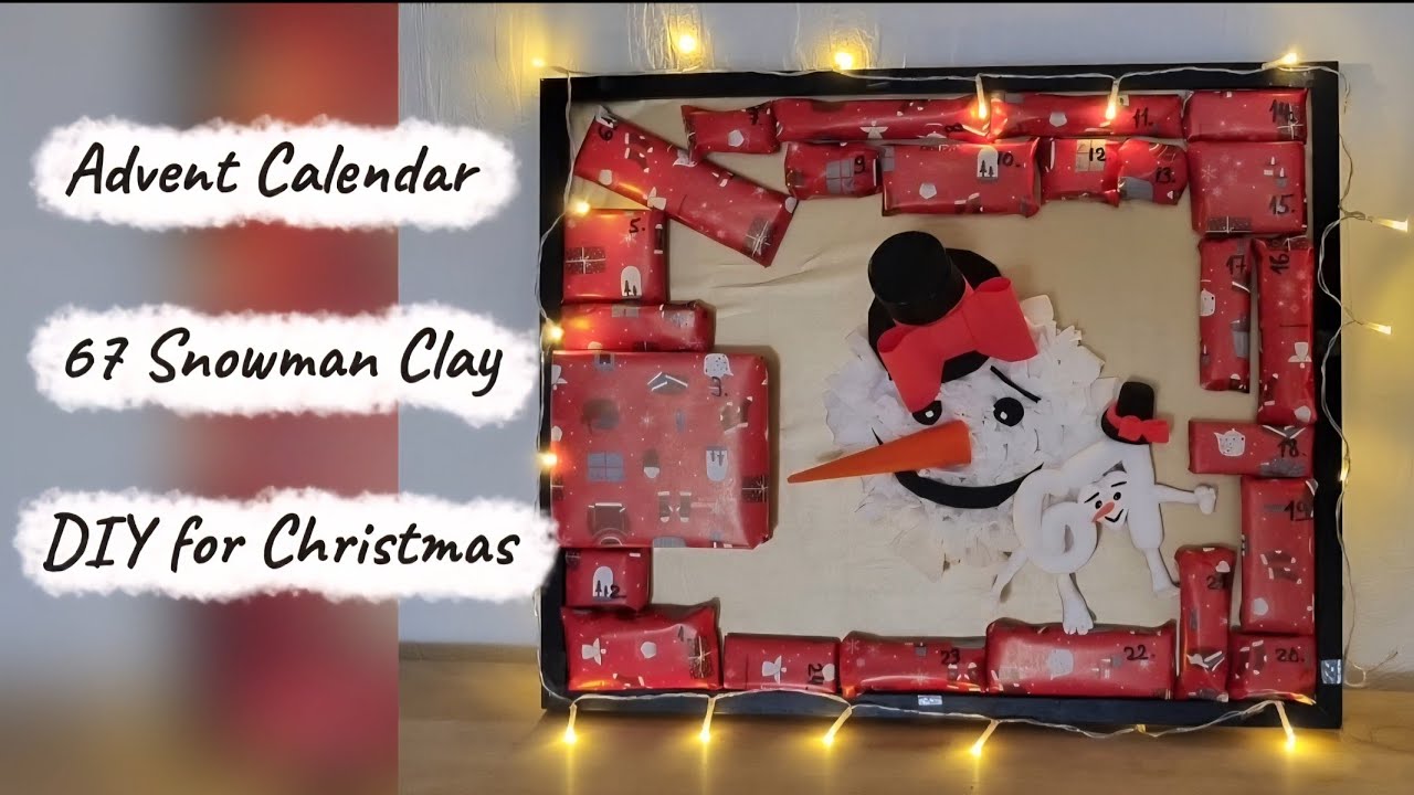 Make This Easy Snowman Advent Calendar at Home | 67 Snowman Clay DIY