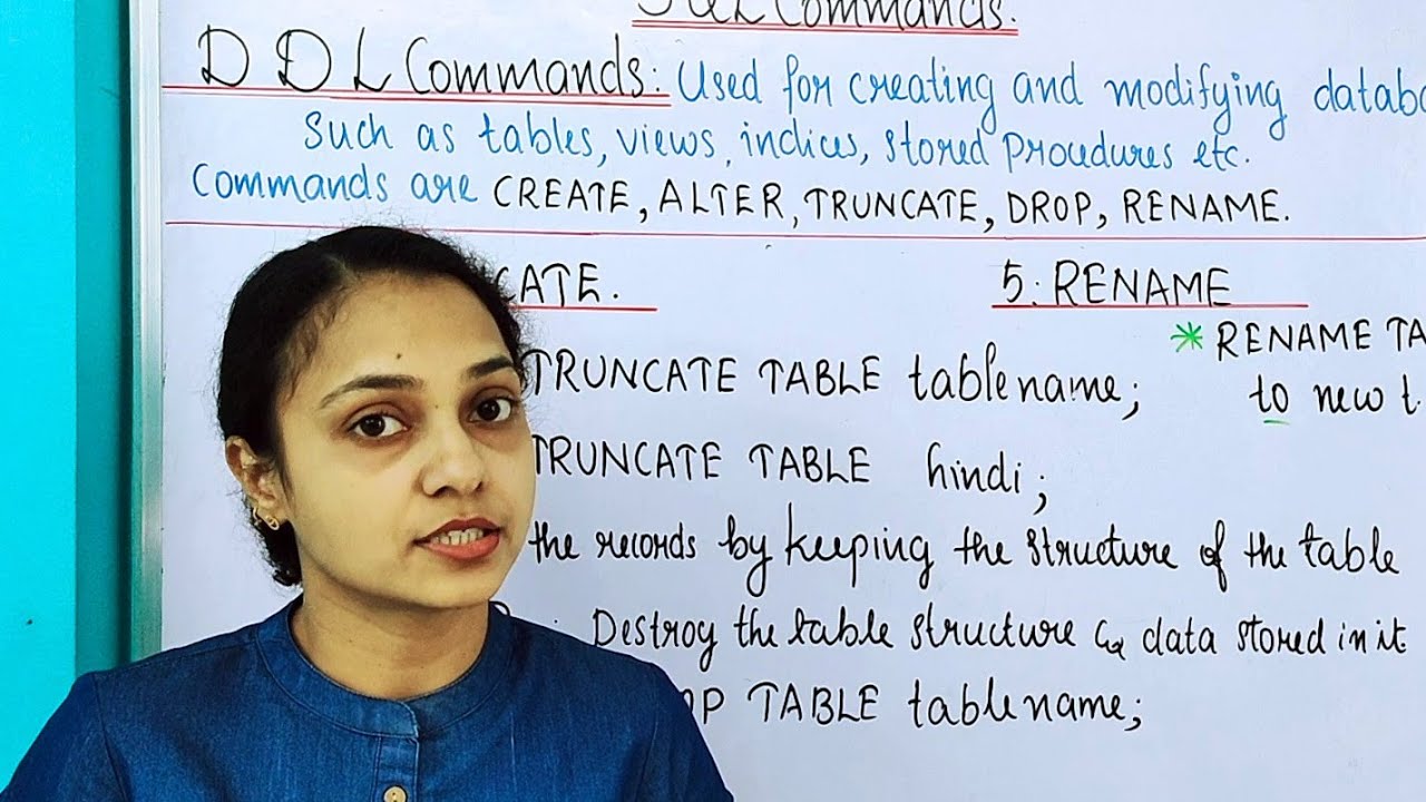 SQL | DDL commands and it's syntax | Chapters | Malayalam