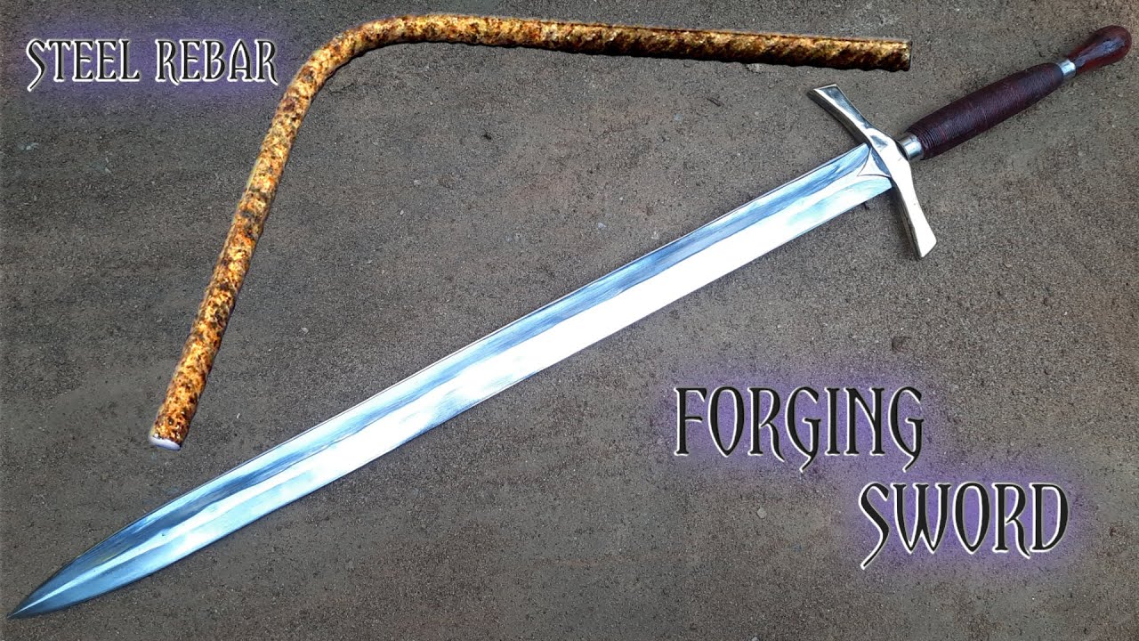 How to make a sword | Sword making |  Forging a SWORD out of Rusted Iron REBAR ⚔️🗡️🤺 #forging 
