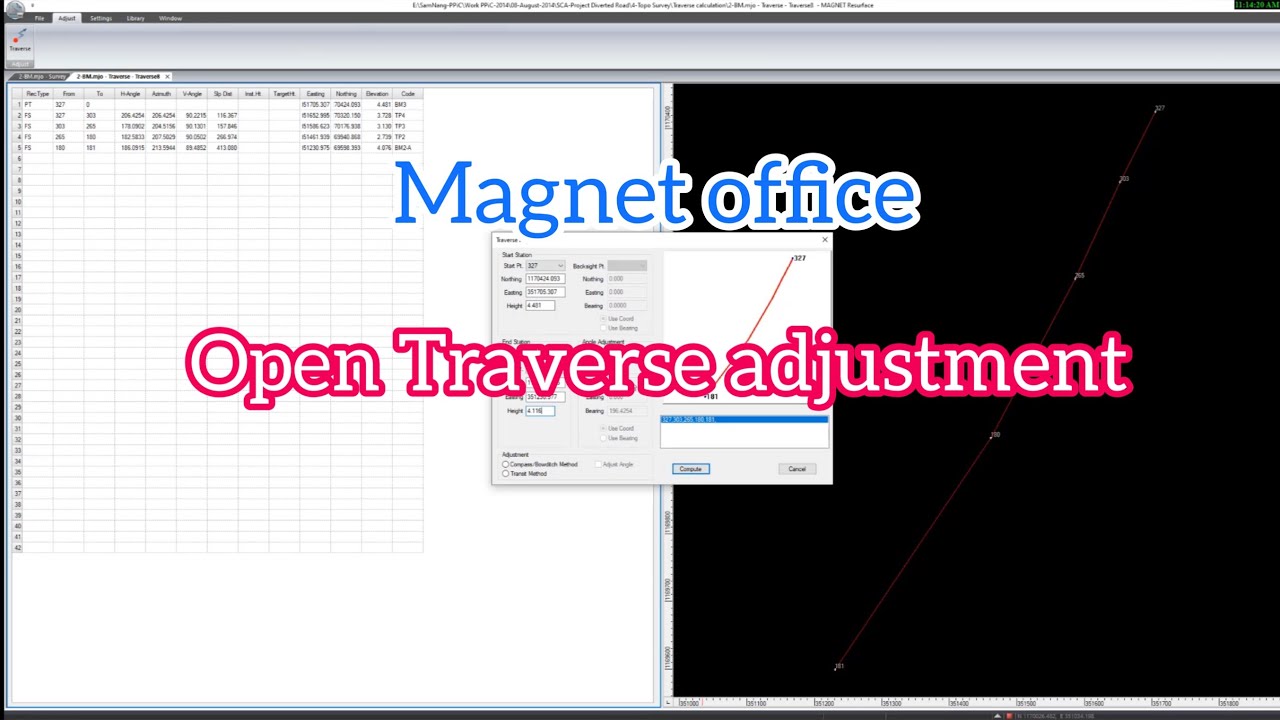 Open Traverse Adjustment | Topcon Magnet Office