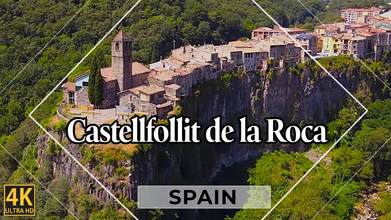 Medieval Spanish Village Perched on the Edge of a Cliff - Castellfollit de la Roca:(Catalonia)