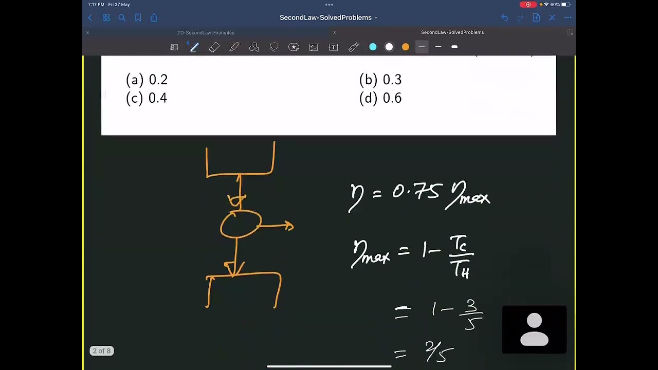 Solved Problems - Second Law of Thermodynamics - GATE2023 Chemical Engineering Online Classes msubbu