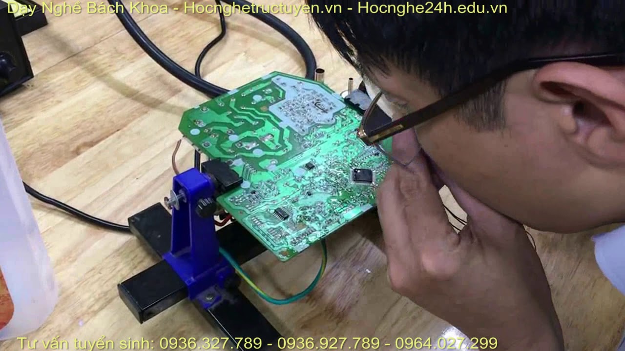 Hướng dẫn thay Vi xử lý và IC chân gầm bằng máy hàn khò - Dạy Nghề Bách Khoa