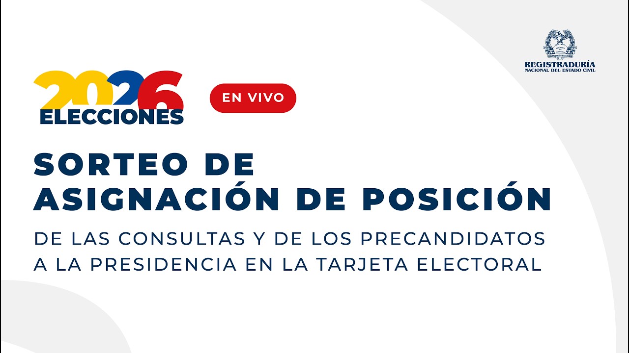 Sorteo de posici&oacute;n de las consultas y de los precandidatos a la presidencia en la tarjeta electoral