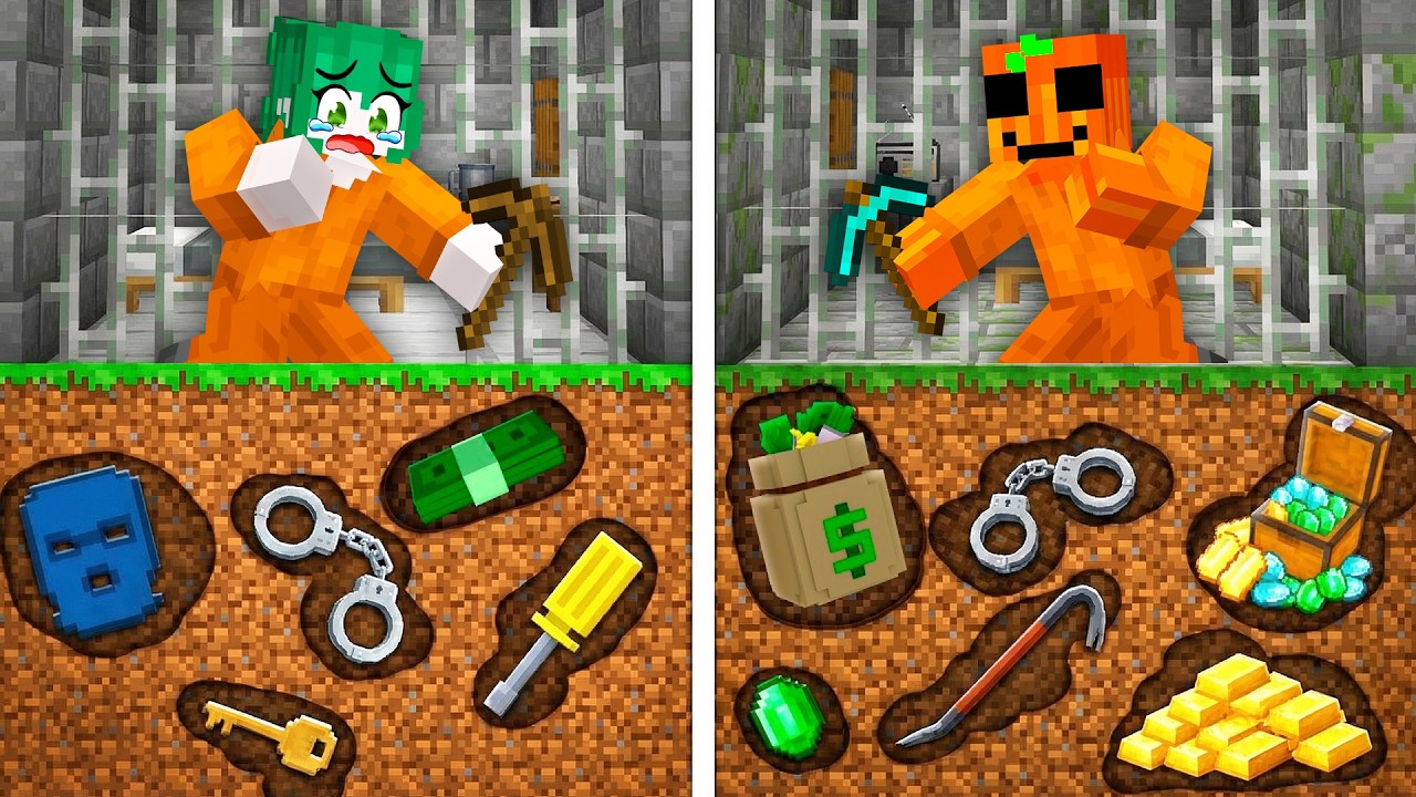 Cavé ITEMS Ilegales para Escapar de Prisión en Minecraft...