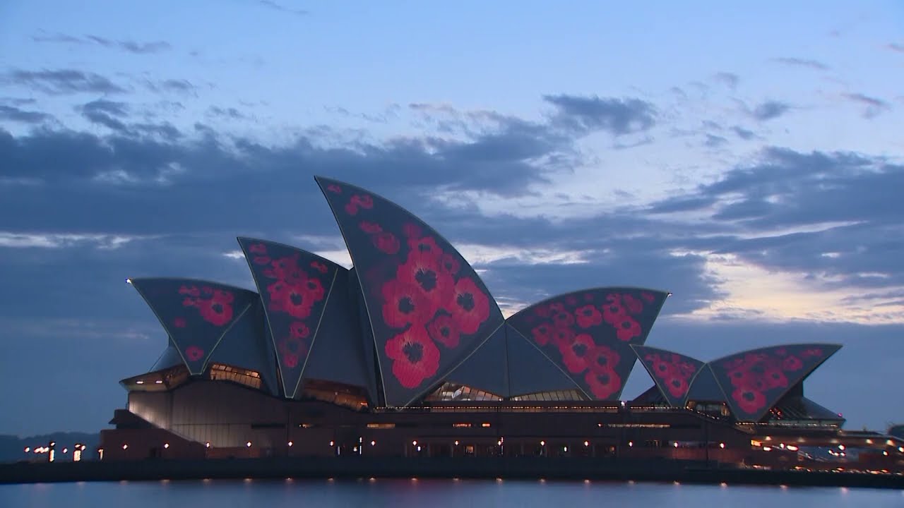 Poppies illuminate the Sydney Opera House