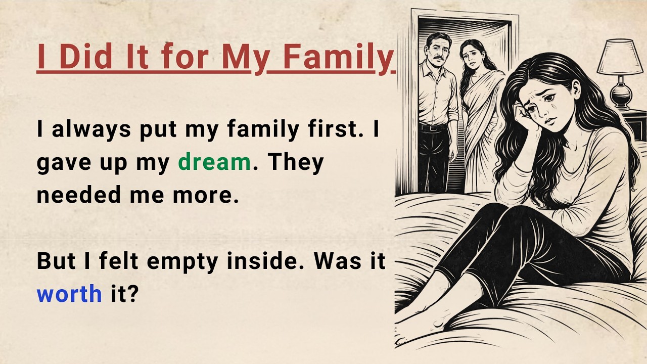 Learn English Through Stories Level 3 ⭐ I Did It for My Family – Emotional English Story