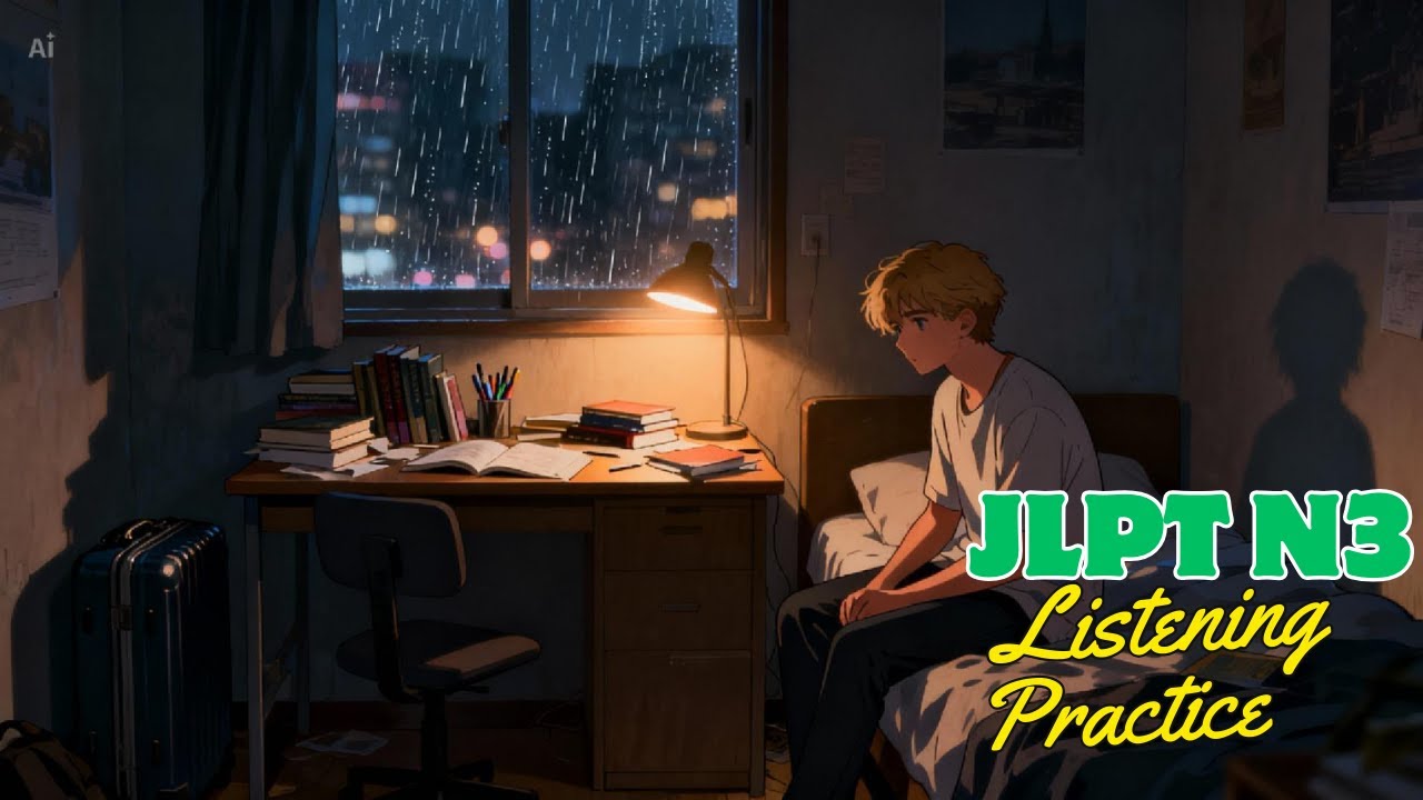 JLPT N5–N3 | Slow & Easy Japanese Listening Practice | Nights With No One to Talk to