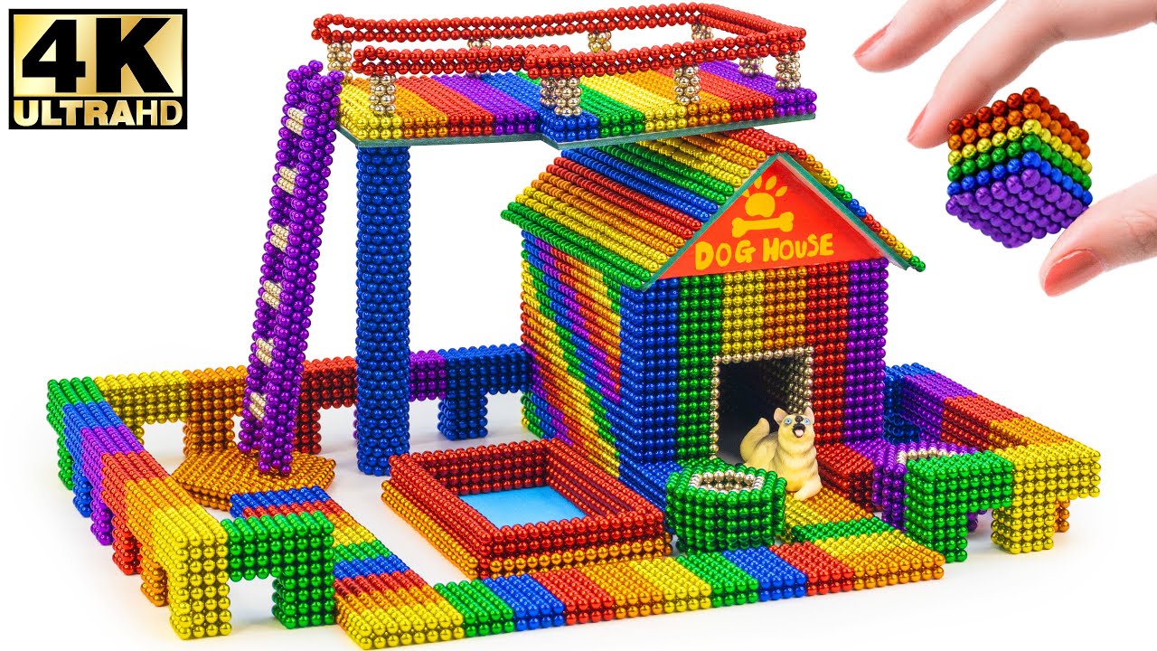 Magnet Challenge - Build A Dog House with Roof and Swimming Pool From Magnetic Balls| ASMR Videos
