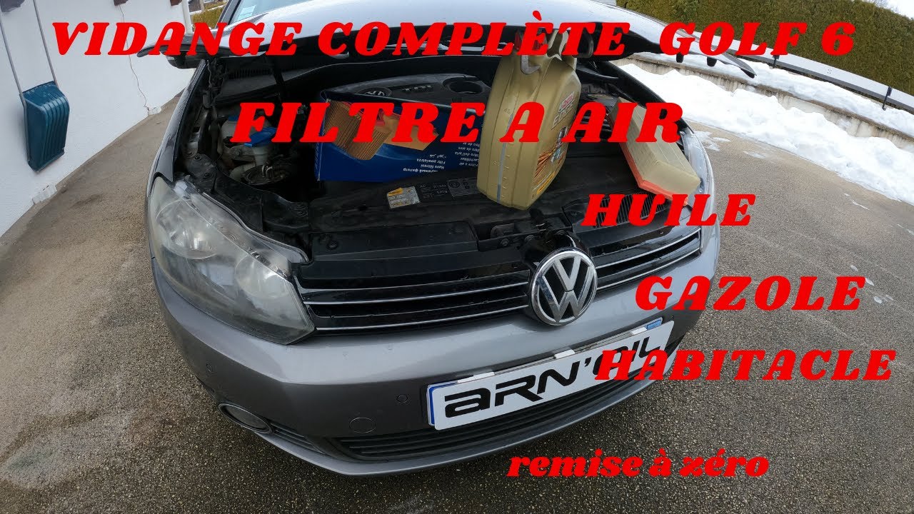 vidange complète golf 6 remplacement de tous les filtres