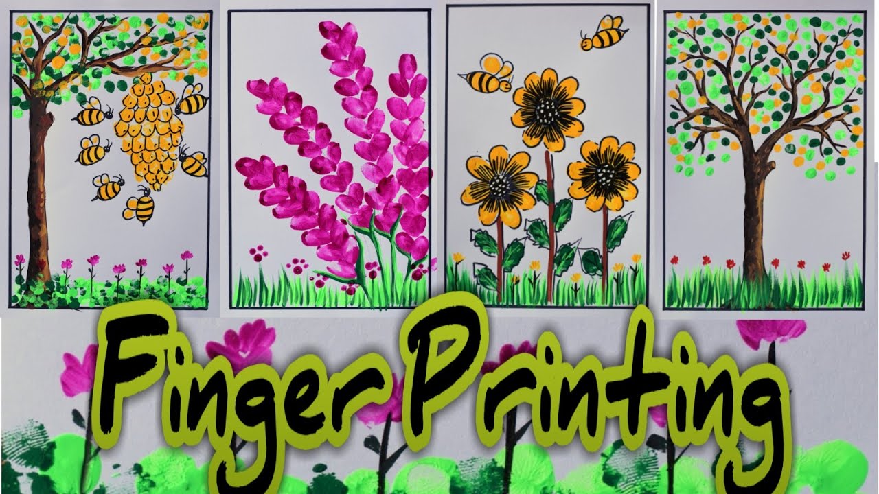 Finger Printing || Thumb Printing || Print making || Card Making || Rupali Bhagat