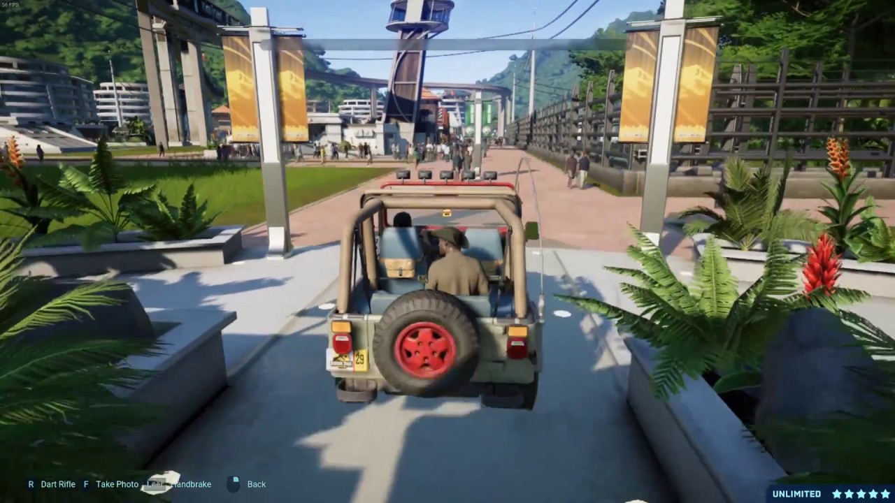 Jurassic World Evolution: Isla Nublar Jeep Park Tour WIP