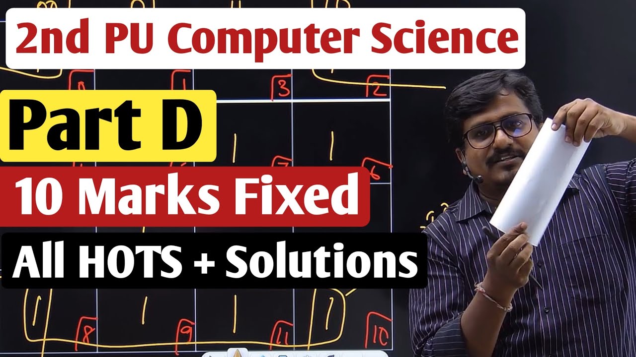 2nd PUC Computer Science Exam 2025 | Part D | Important Fixed Questions | HOTS