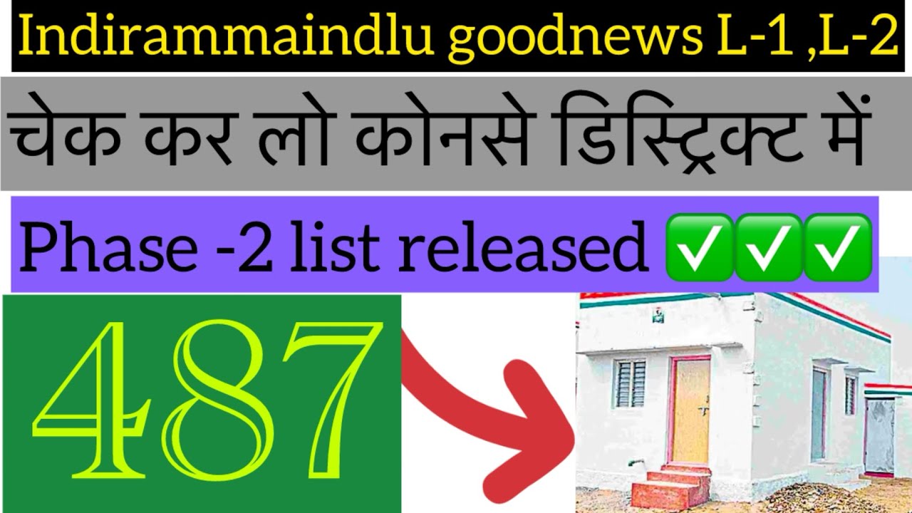 Indirammaindlu latest news||phase 2 list released check in which district ||L-1 L-2 beneficiaries