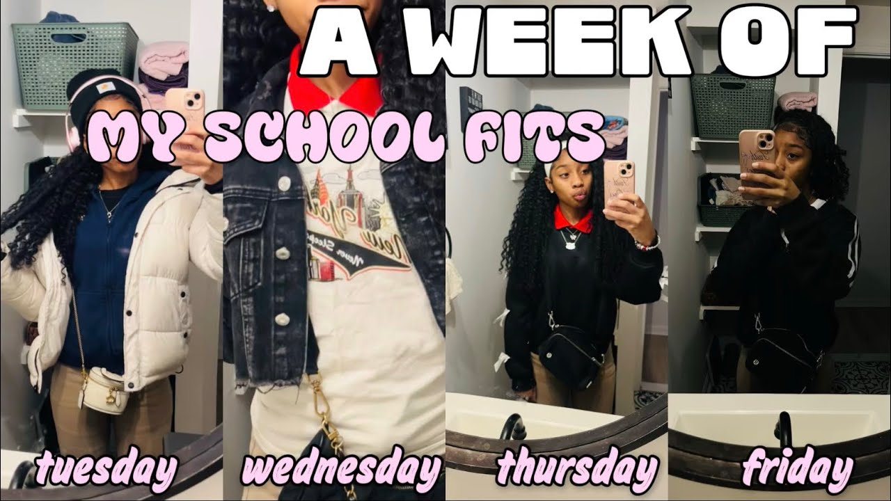 WHAT I WEAR TO SCHOOL - in a week - 📚🎀 ~school vlog, ootd, friends, grwm & more~