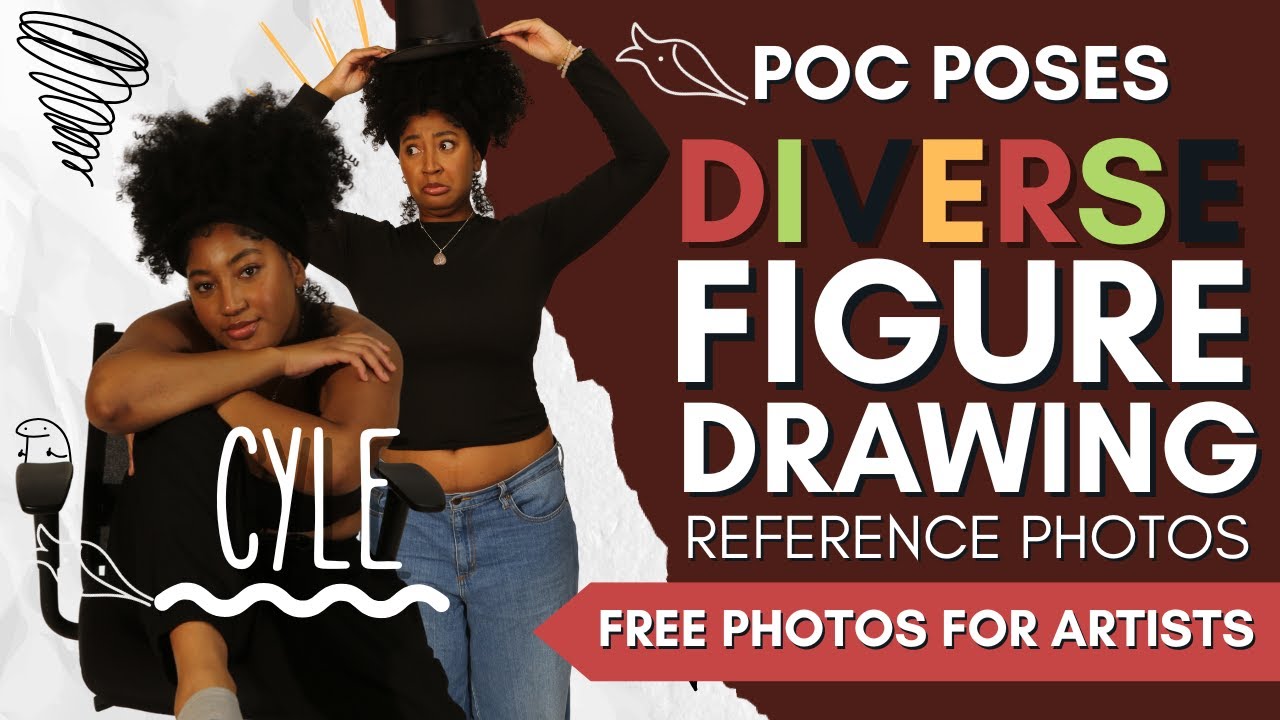 POC Poses: Black & Brown Figure Drawing Reference (Cyle)