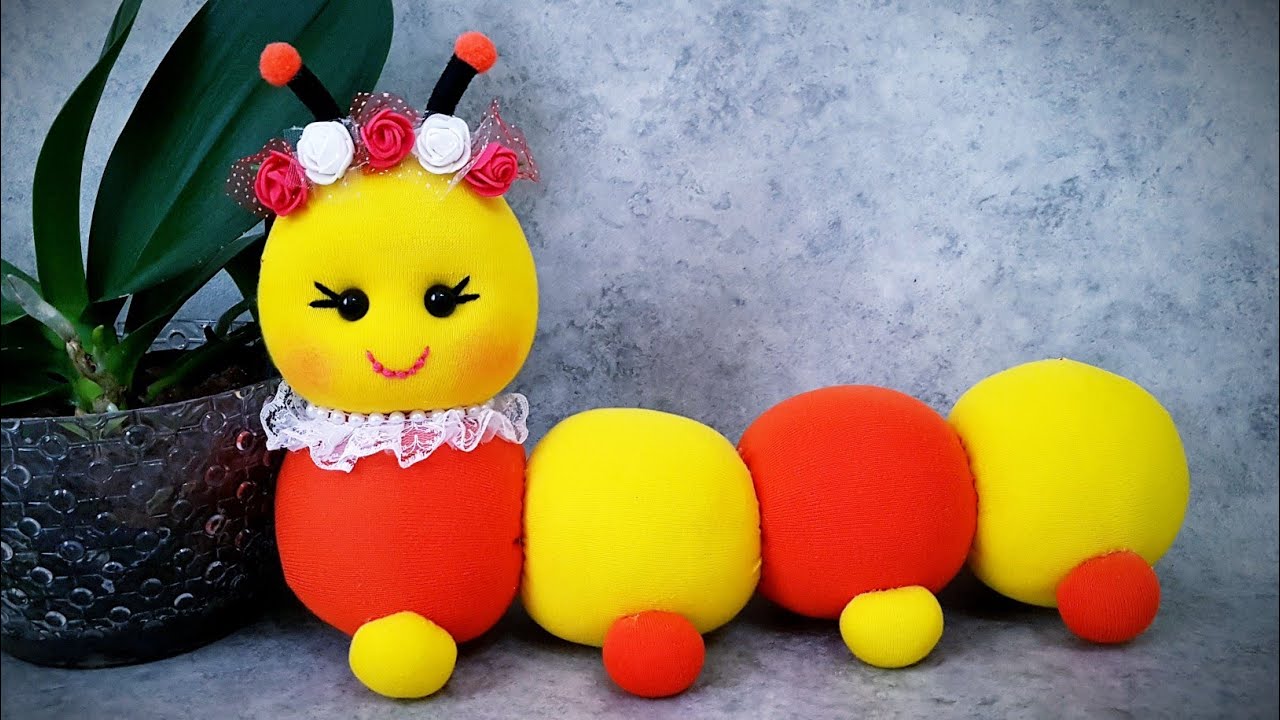 😍Замечательная игрушка/🌹Делаем игрушку-гусеницу из носка/👌Очень практично