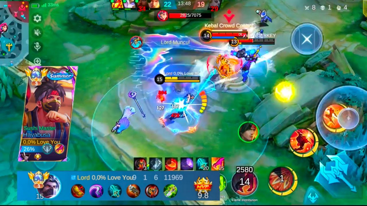 Hampir Kena Bantai Sama Musuh‼️Hayabusa Ku Auto Mode Gerak Cepat -Mobile Legends