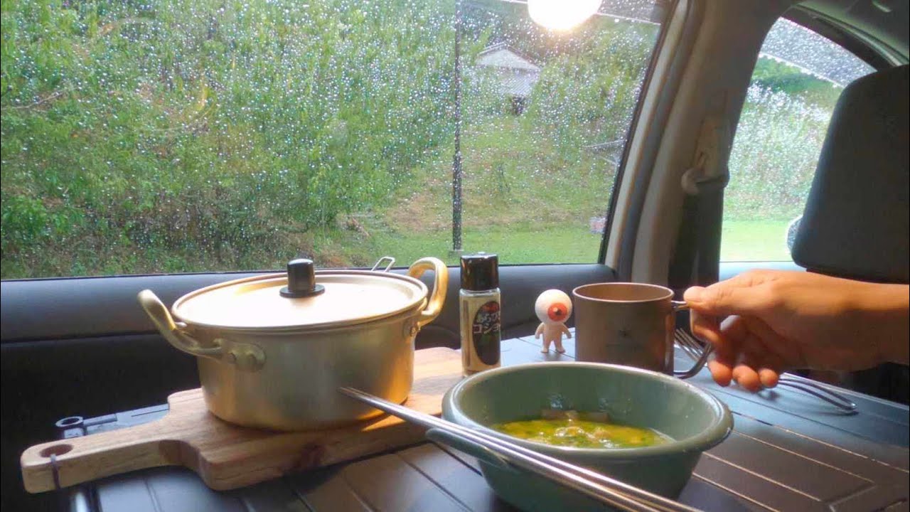 【車中泊】雨でもキャンプがしたくてミニバンで車中泊