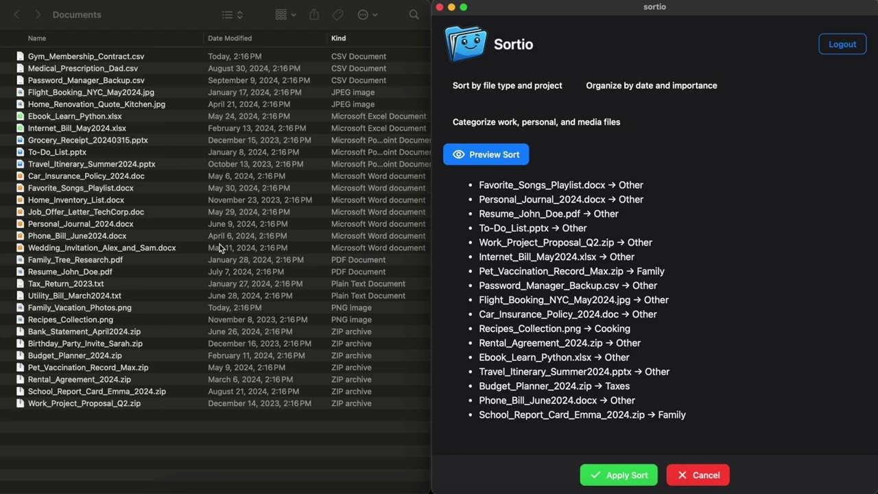 Sortio Demo
