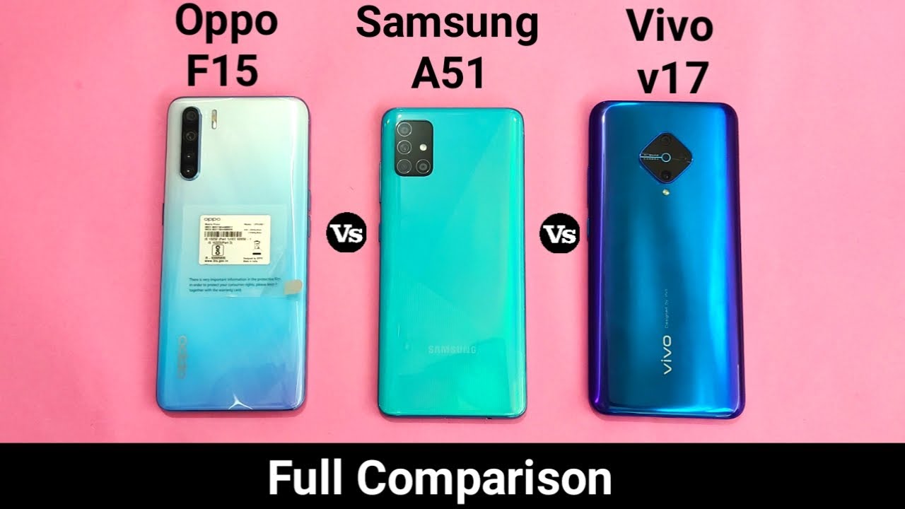 Samsung A51 vs Oppo F15 vs Vivo S1 Pro - Full Comparison Hindi