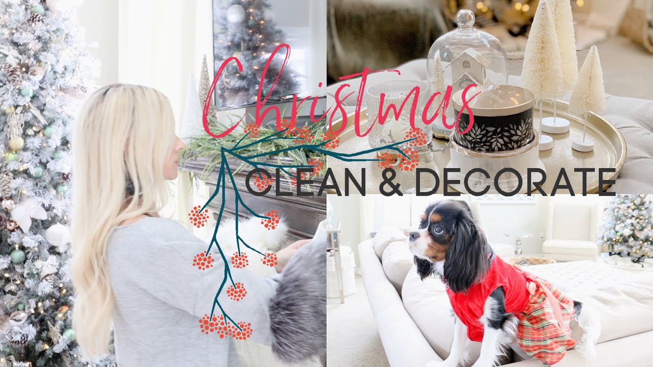 CHRISTMAS CLEAN AND DECORATE WITH ME | FAMILY ROOM CHRISTMAS DECOR