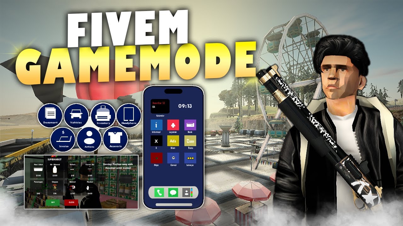 TERBARU REVIEW DAN SHARE GAMEMODE FITUR FIVEM NUSA!! - GAMEMODE GTA SAMP INDONESIA