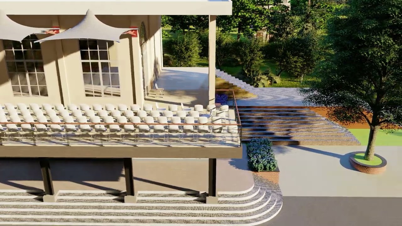 Tura Baptist Church balcony sitting area steel column with folding tensile roofing proposal