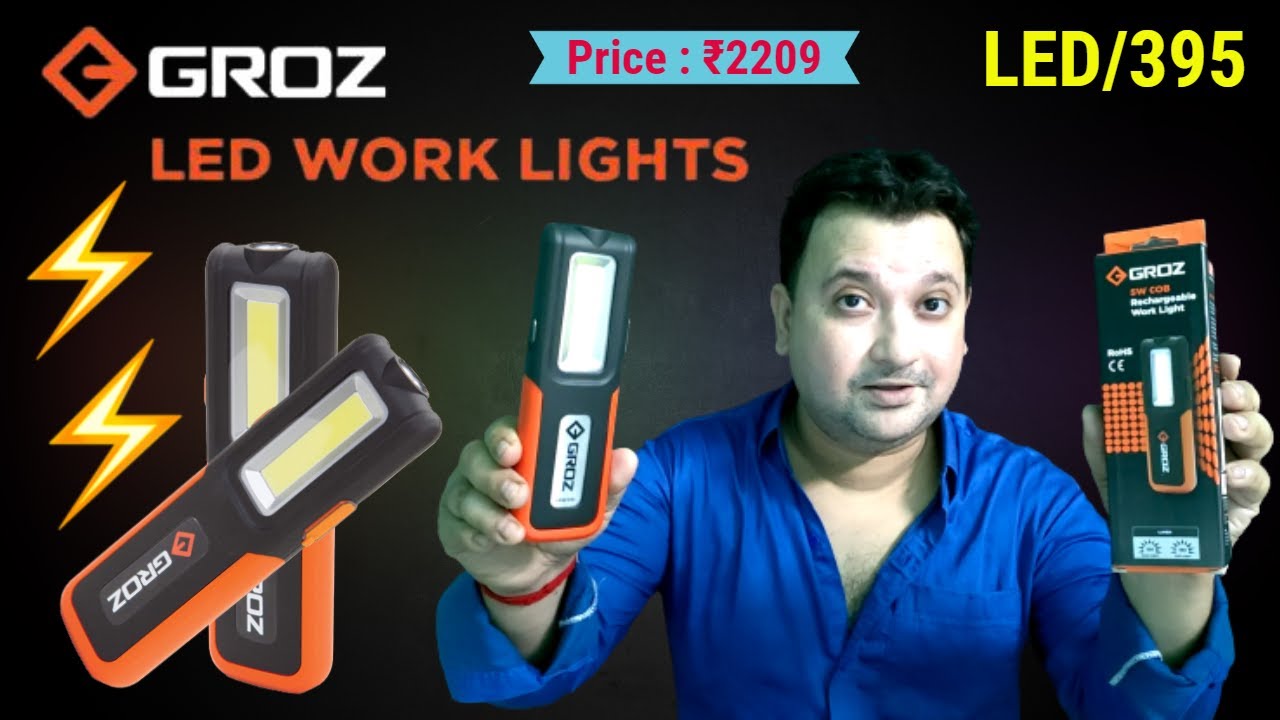 Unboxing & First Sight | GROZ LED/395 Rechargeable Multi-Function Powerful Work Light With Top Torch