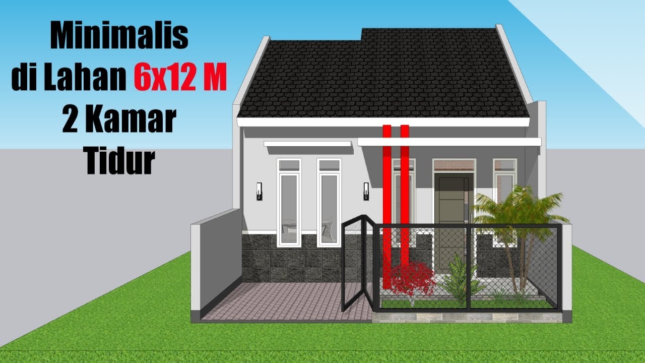 Rumah Minimalis di Lahan 6x12 Meter 2 Kamar Tidur - House design