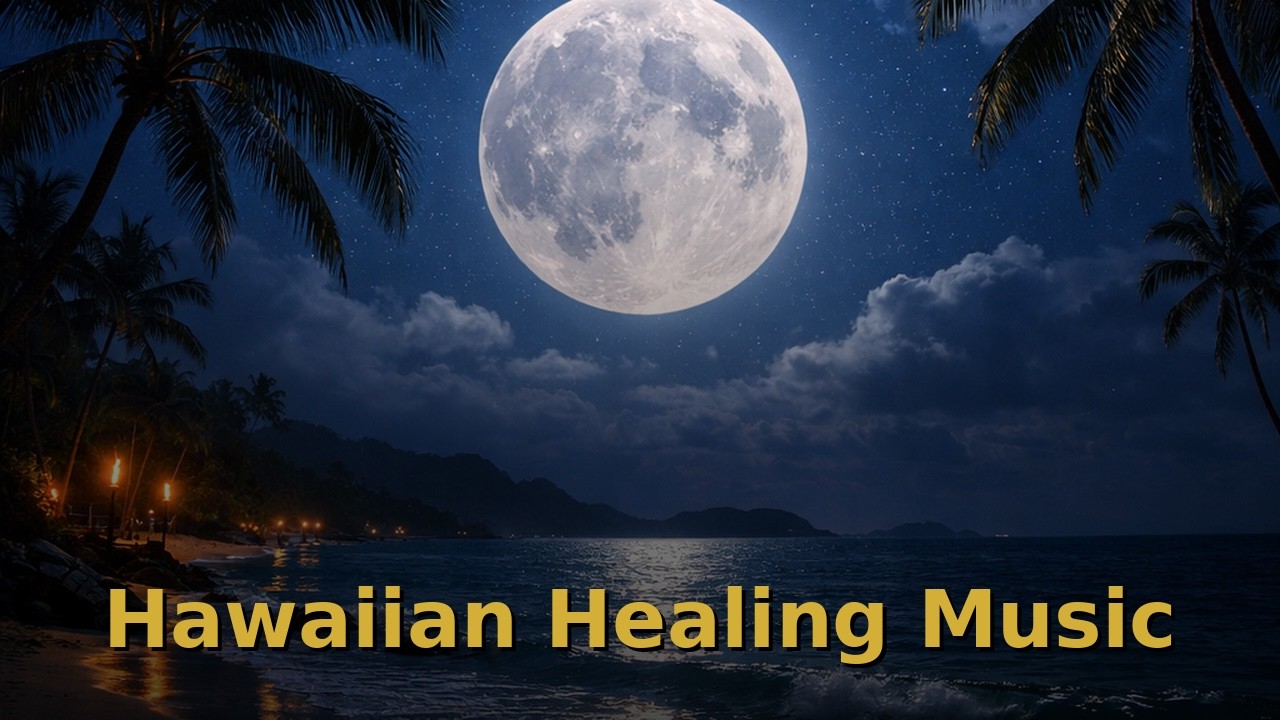 【癒し&作業用BGM】Hawaiian Healing Music 🌙 Ocean Waves & Ukulele for Relaxation
