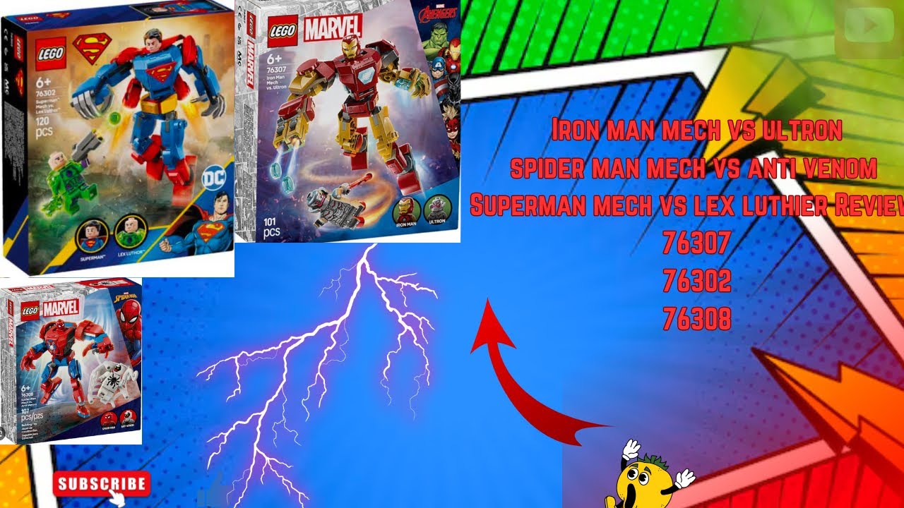Lego Marvel/DC: Iron Man Mech Vs Ultron Spider-Man Mech Vs Anti Venom. Superman Vs Lex Luthor Review