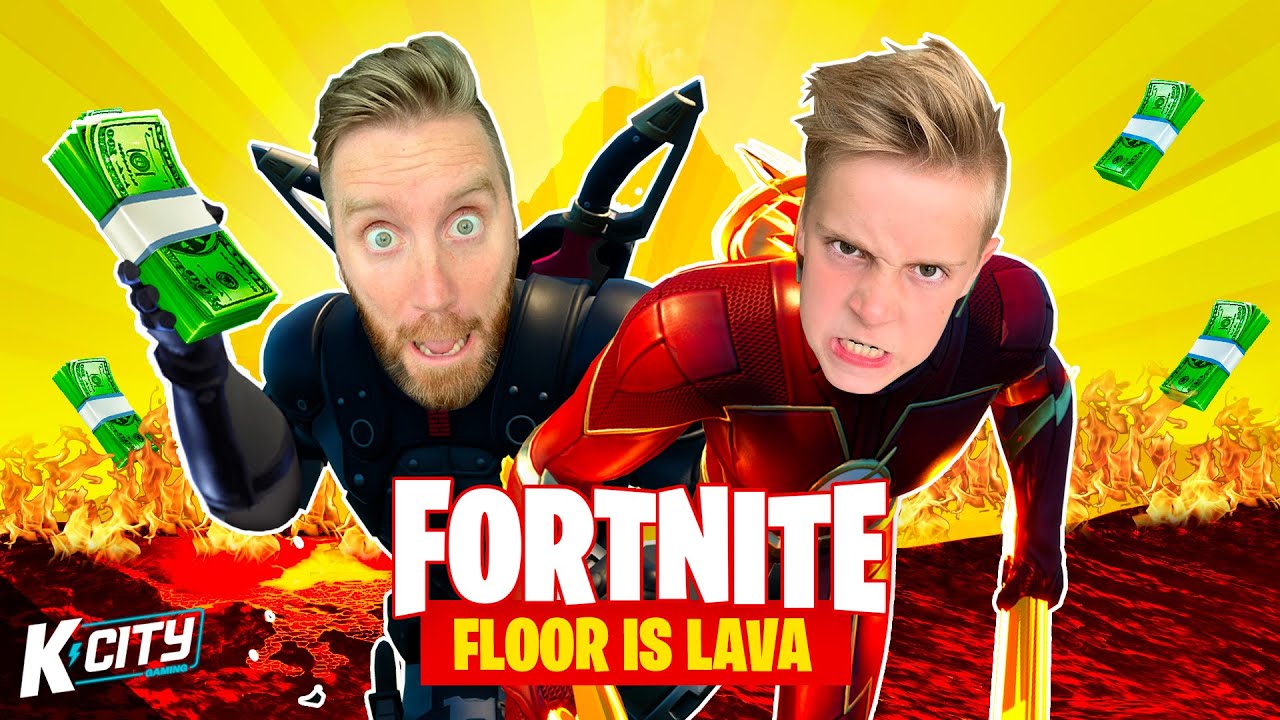The FLOOR IS LAVA in Fortnite!!! (Win = 10,000 V-Bucks) K-CITY GAMING