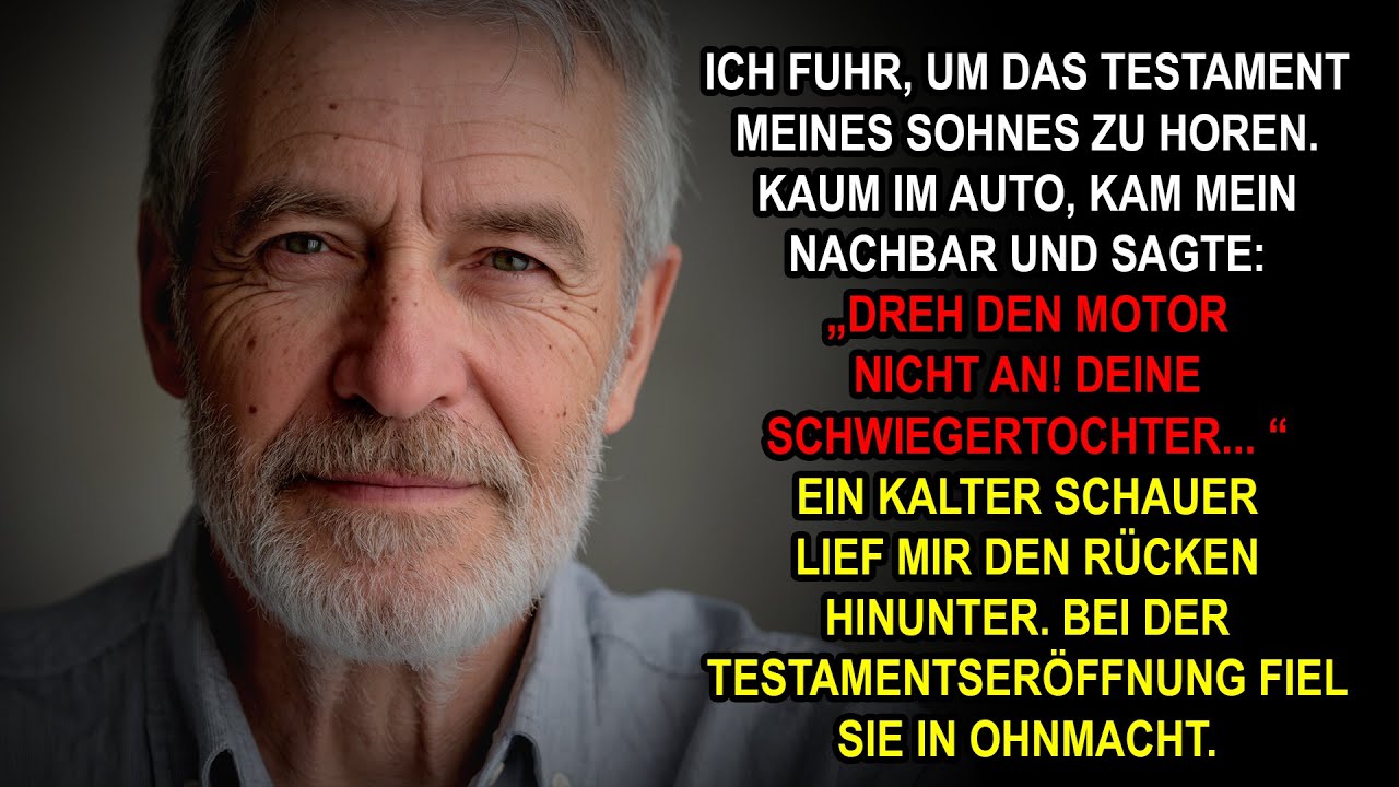 Ich fuhr zur Testamentseröffnung meines Sohnes – da sagte mein Nachbar im Auto etwas Unfassbares