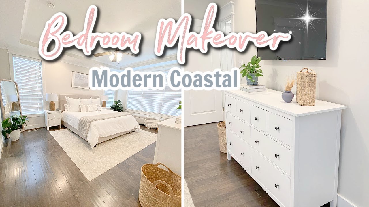 MODERN COASTAL BEDROOM MAKEOVER / EXTREME ROOM MAKEOVER TRANSFORMATION /  Bedroom Makeover Aesthetic