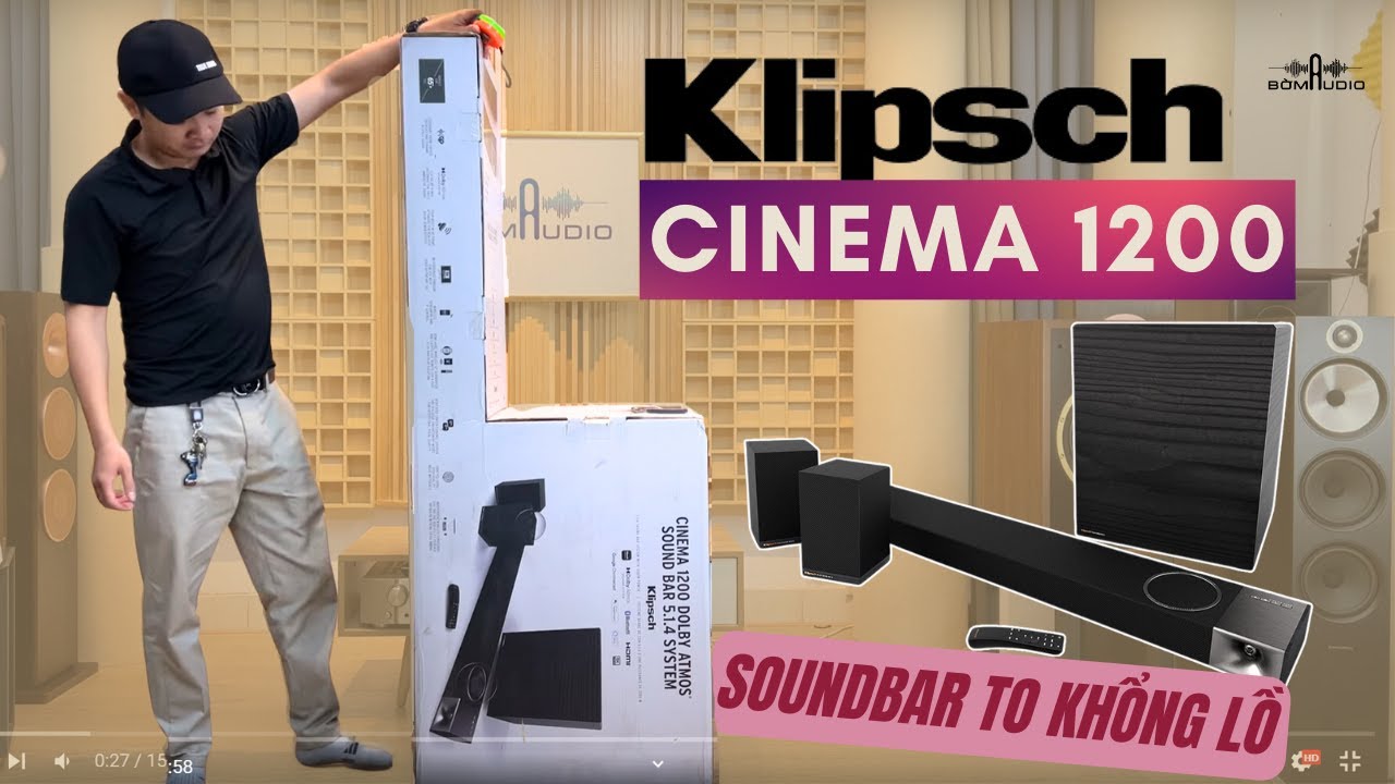 Mở Hộp Đánh Gía Soundbar Cực Khủng KLIPSCH CINEMA 1200 5.1.4 CH Dolby Atmos| Công Suất Lớn 1200W