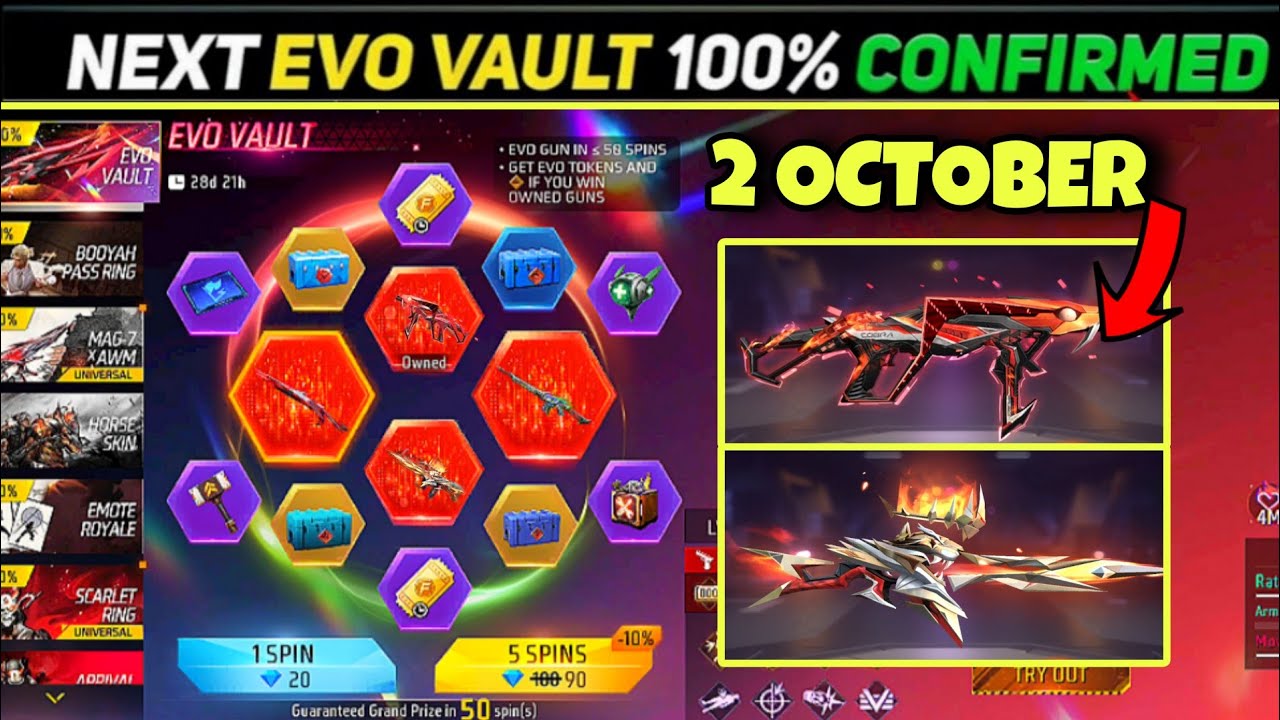 October Month Evo Vault Event 🥰| Cobra Mp40 & Woodpecker Gun Skin Return 🤔| Next Evo Gun Free Fire 🔥