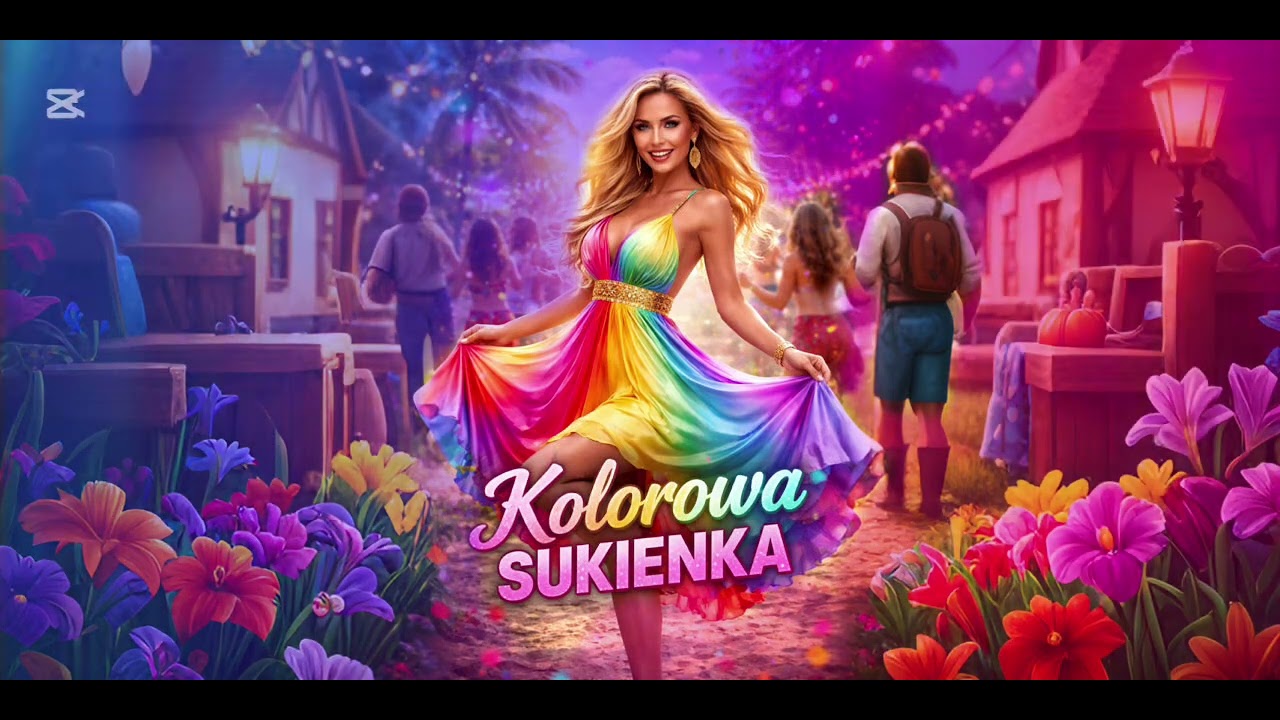 Kolorowa sukienka - DiscoFlowPL (Nowość Disco Polo)