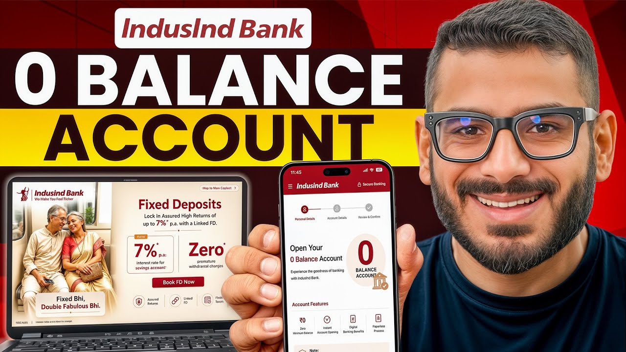 Indusind Bank Account Opening Online | Indusind Bank Zero Balance Account Opening Online