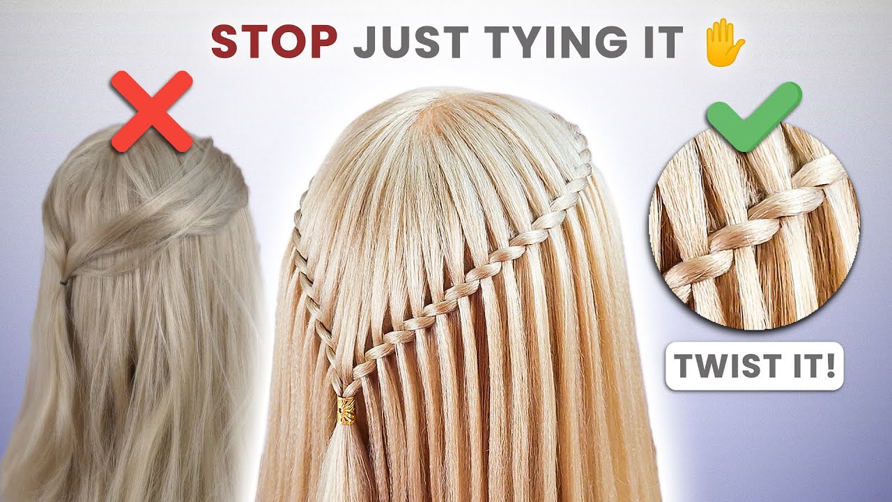 Twisted Waterfall Braid | Easy Half-Up Hairstyle for Beginners (Step-by-Step Guide)