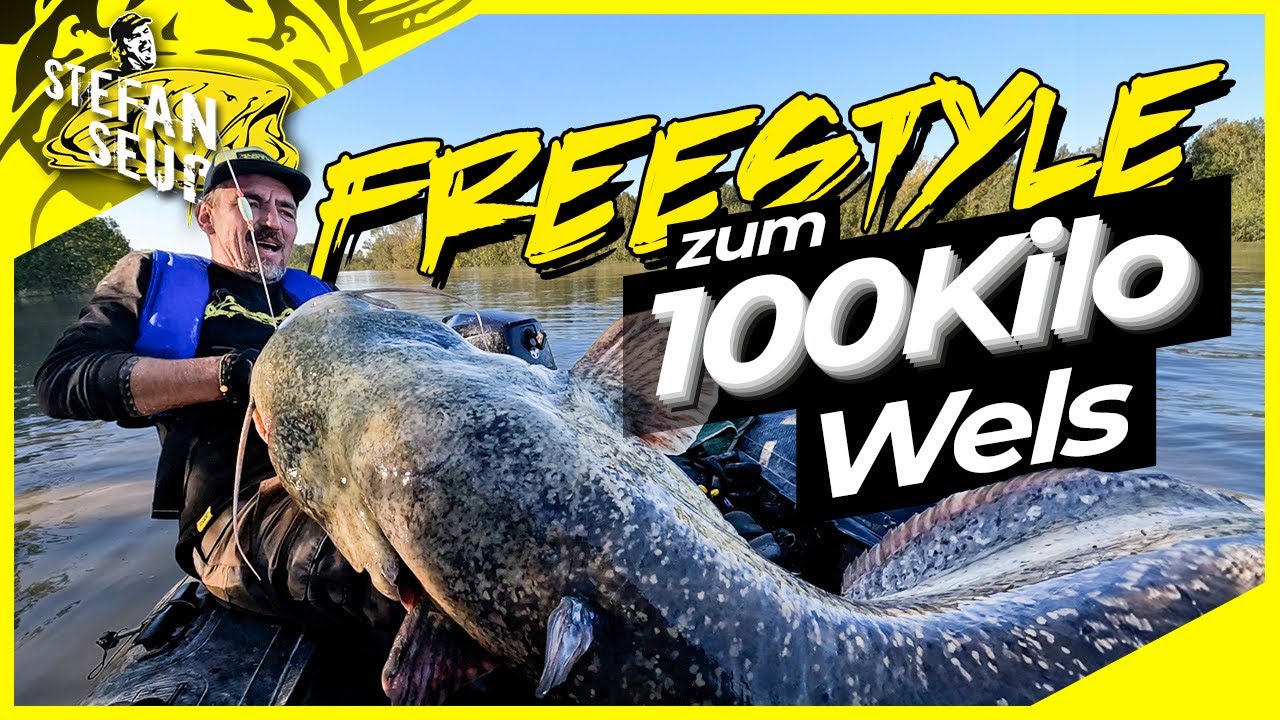 FREESTYLE zum 100 KILO WELS | Riesiger Fisch zieht ANGLER durch den FLUSS | Welsangeln im Hochwasser